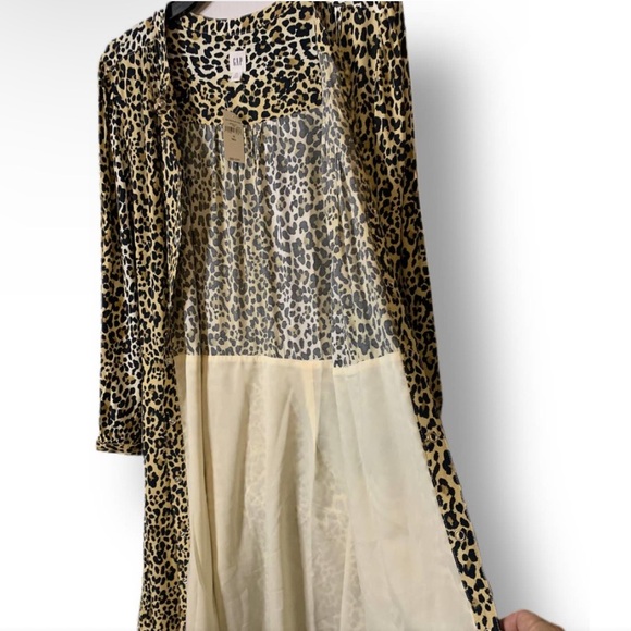 NWT GAP Leopard Print snap up shift dress -  10 T - Picture 2 of 9